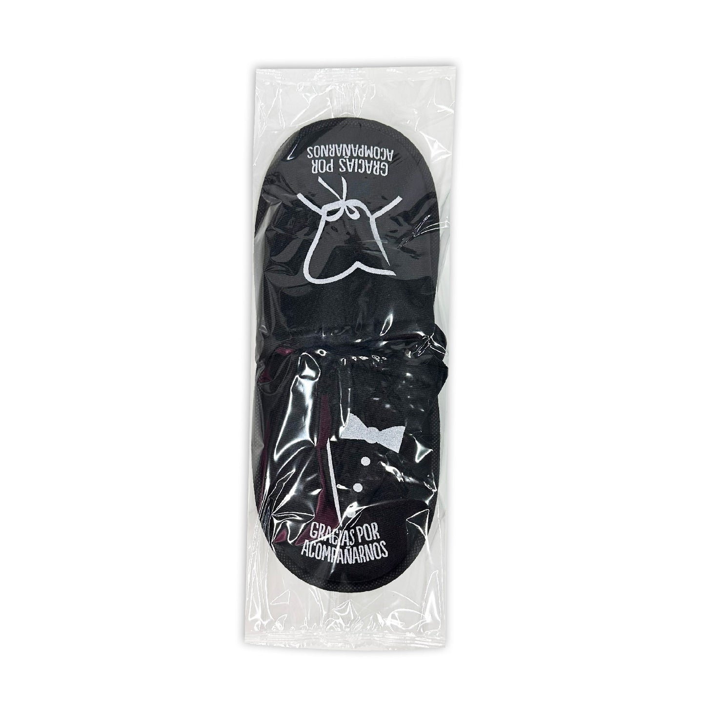 Pantufla Mod 115 Trajesito ( Tela : Negra Tinta : Blanca ) Gracias x Acompañarnos