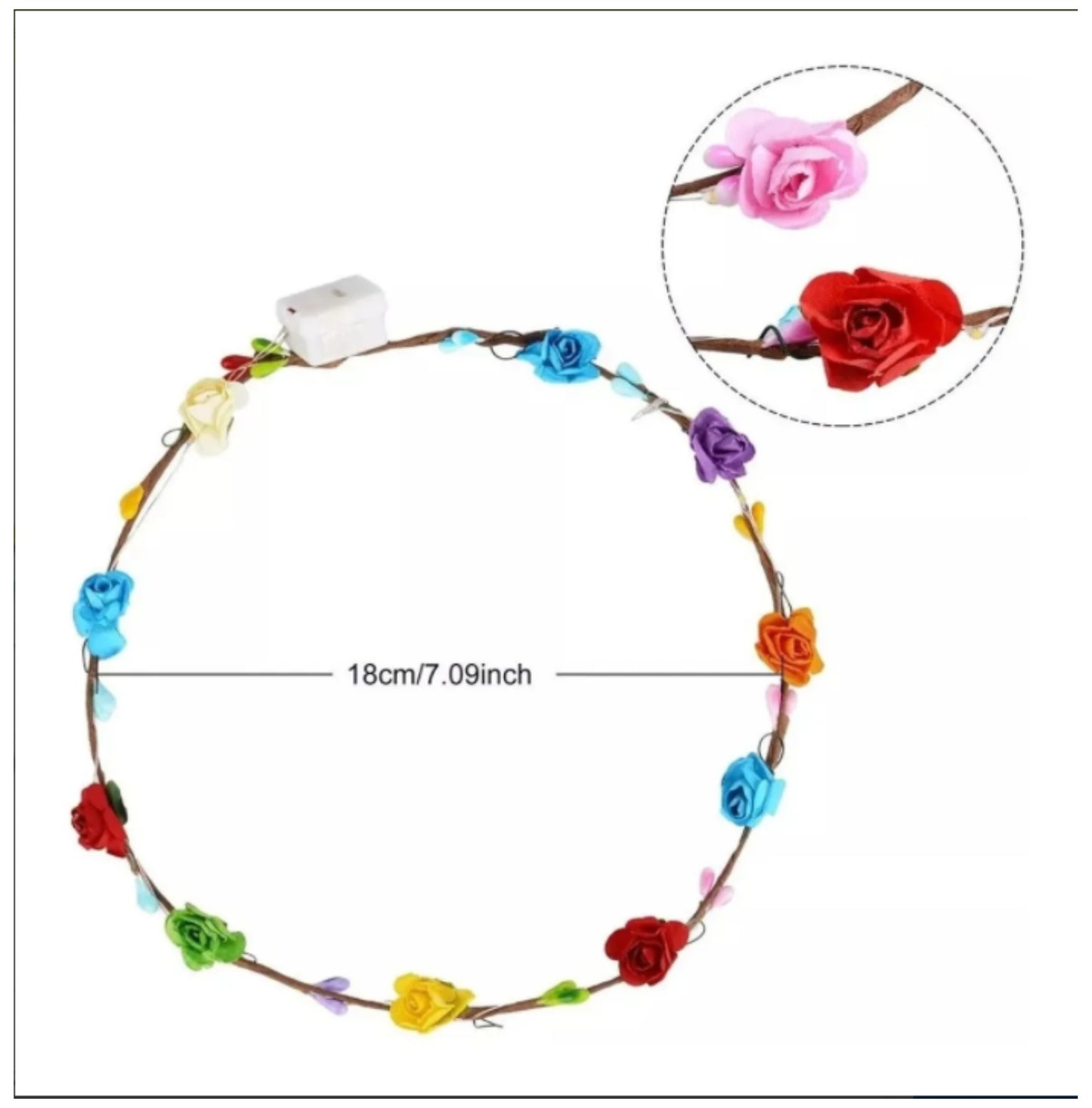 Corona Tiara Flores con Luces | Festiboda