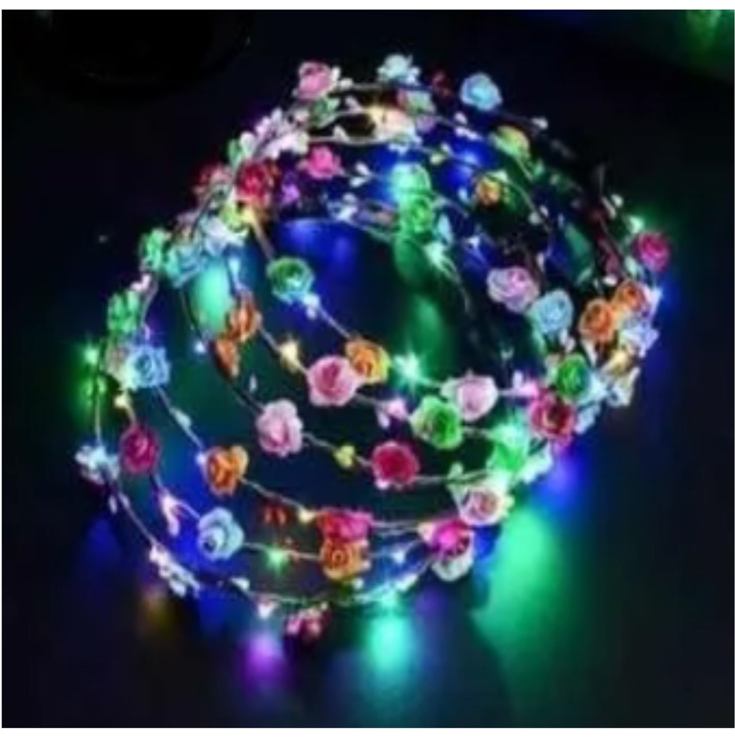 Corona Tiara Flores con Luces | Festiboda