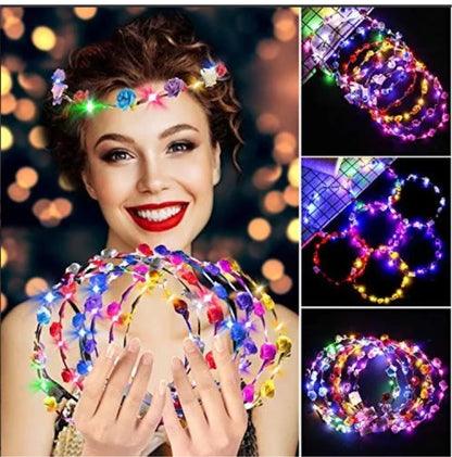 Corona Tiara Flores con Luces | Festiboda