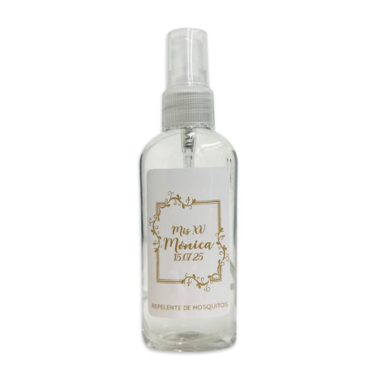 Repelente para XV Años Personalizado – Mod. #24 Marco floral 🦟